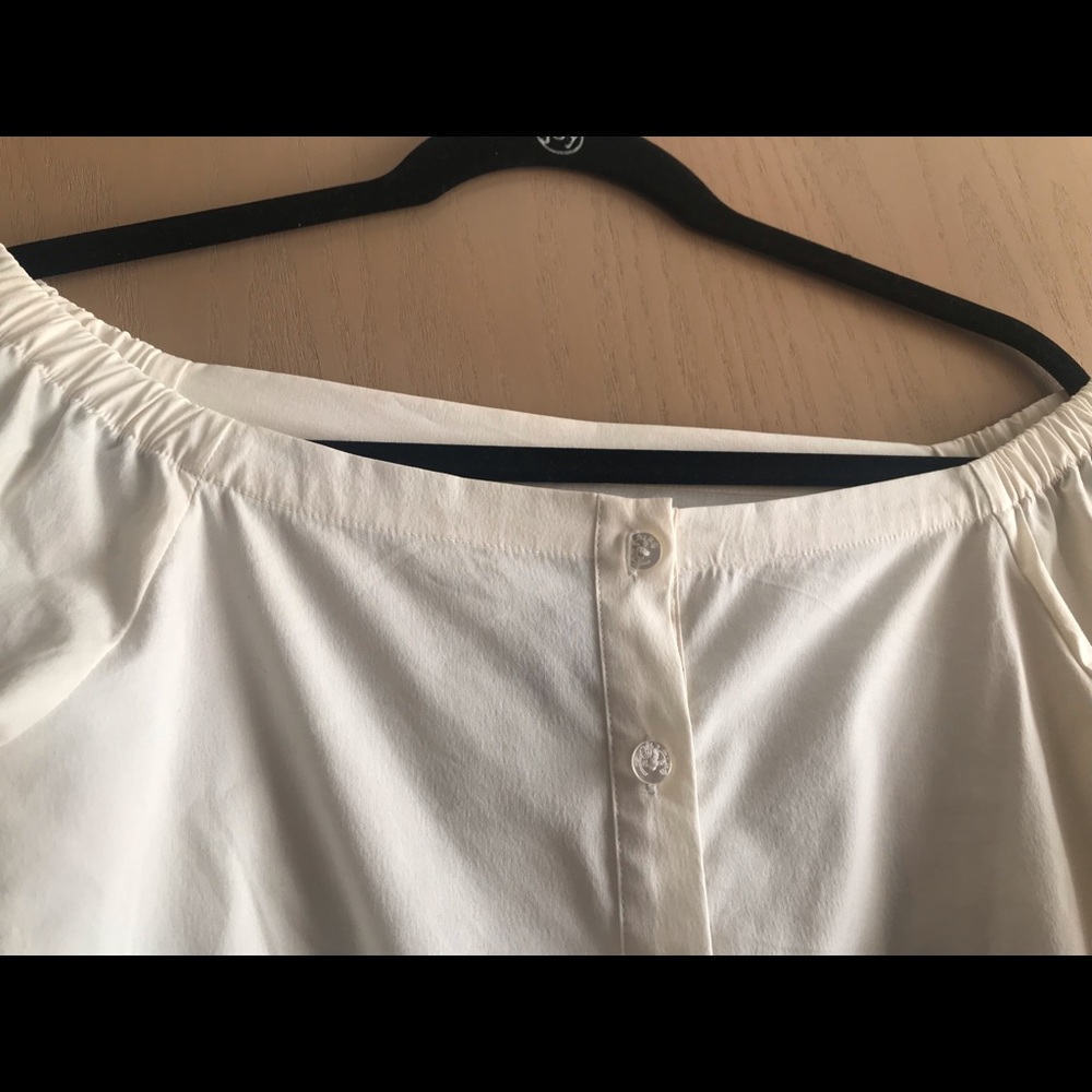 White off the shoulder button up shirt - Picture 3 of 7